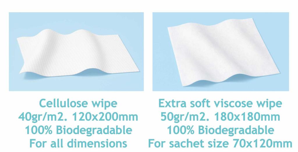 biodegradable refreshing wipes cellulose and viskose